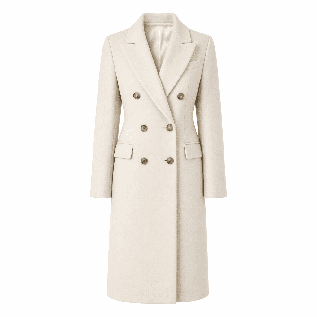 The garment: A catalog photo of the coat. This is all AURA sees of it.